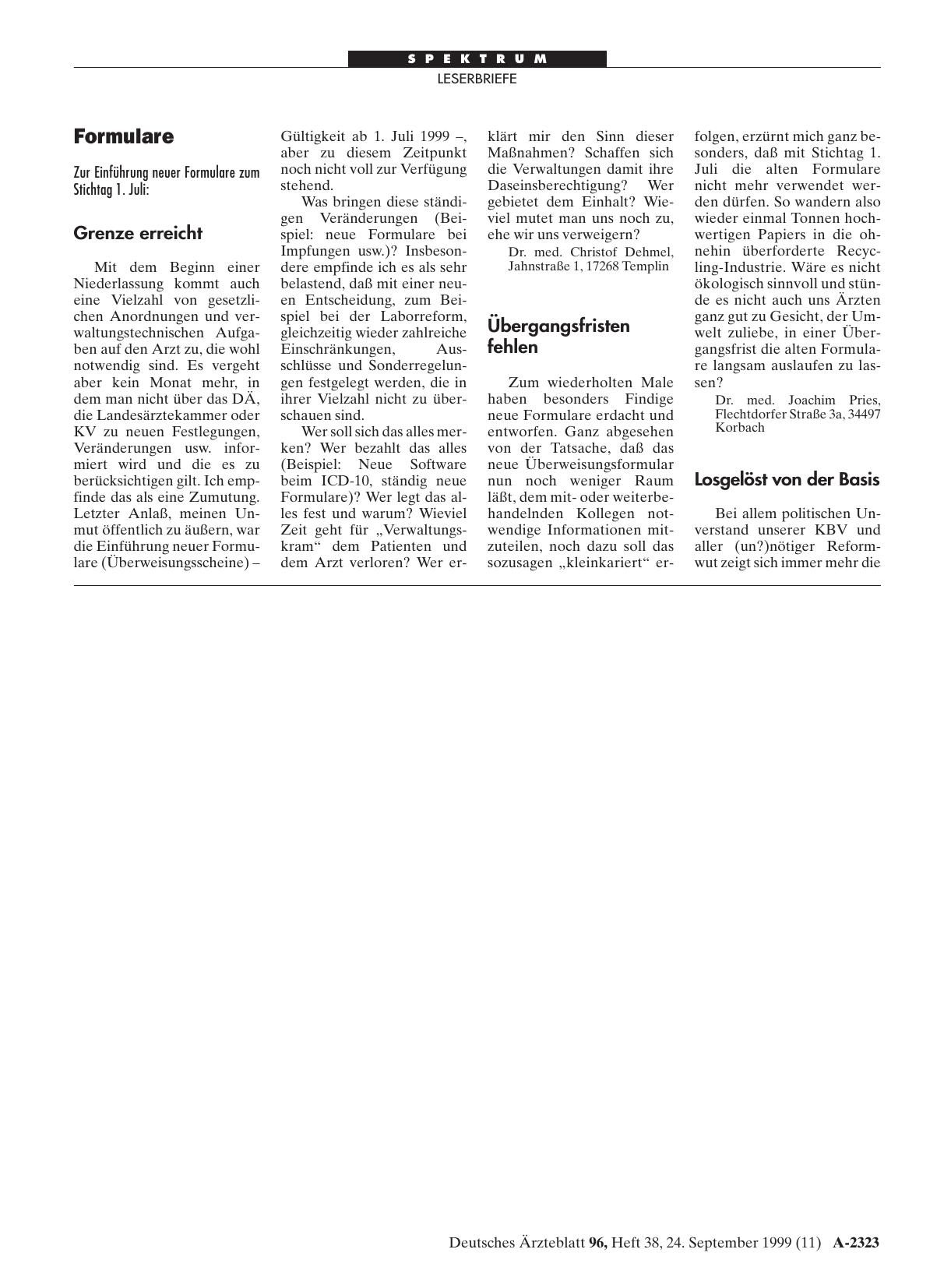 Vorschauseite 1: Formulare: Grenze erreicht