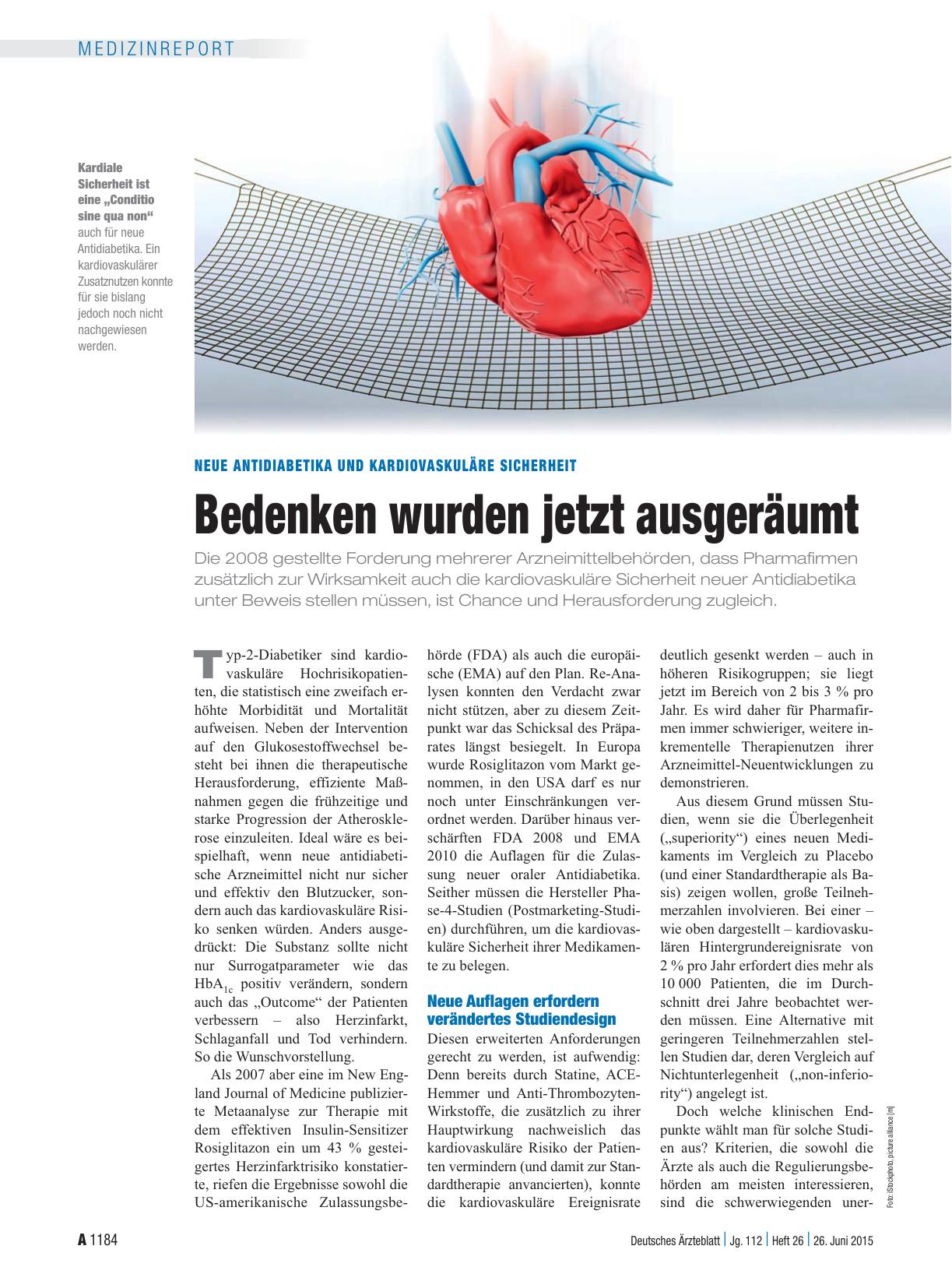 Vorschauseite 1: Neue Antidiabetika und kardiovaskuläre Sicherheit: Bedenken wurden jetzt ausgeräumt