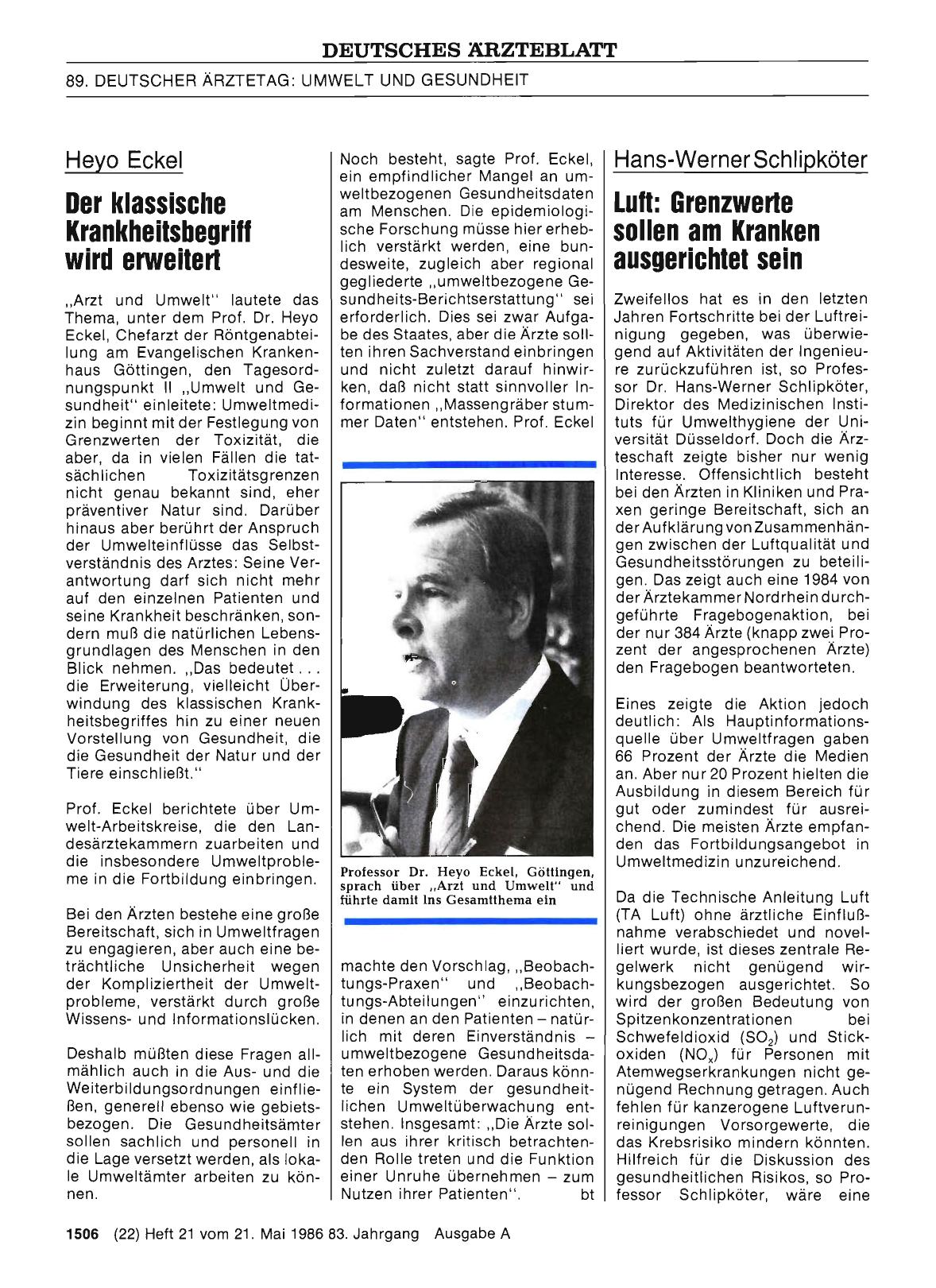 Vorschauseite 1: Heyo Eckel: Der klassische Krankheitsbegriff wird erweitert