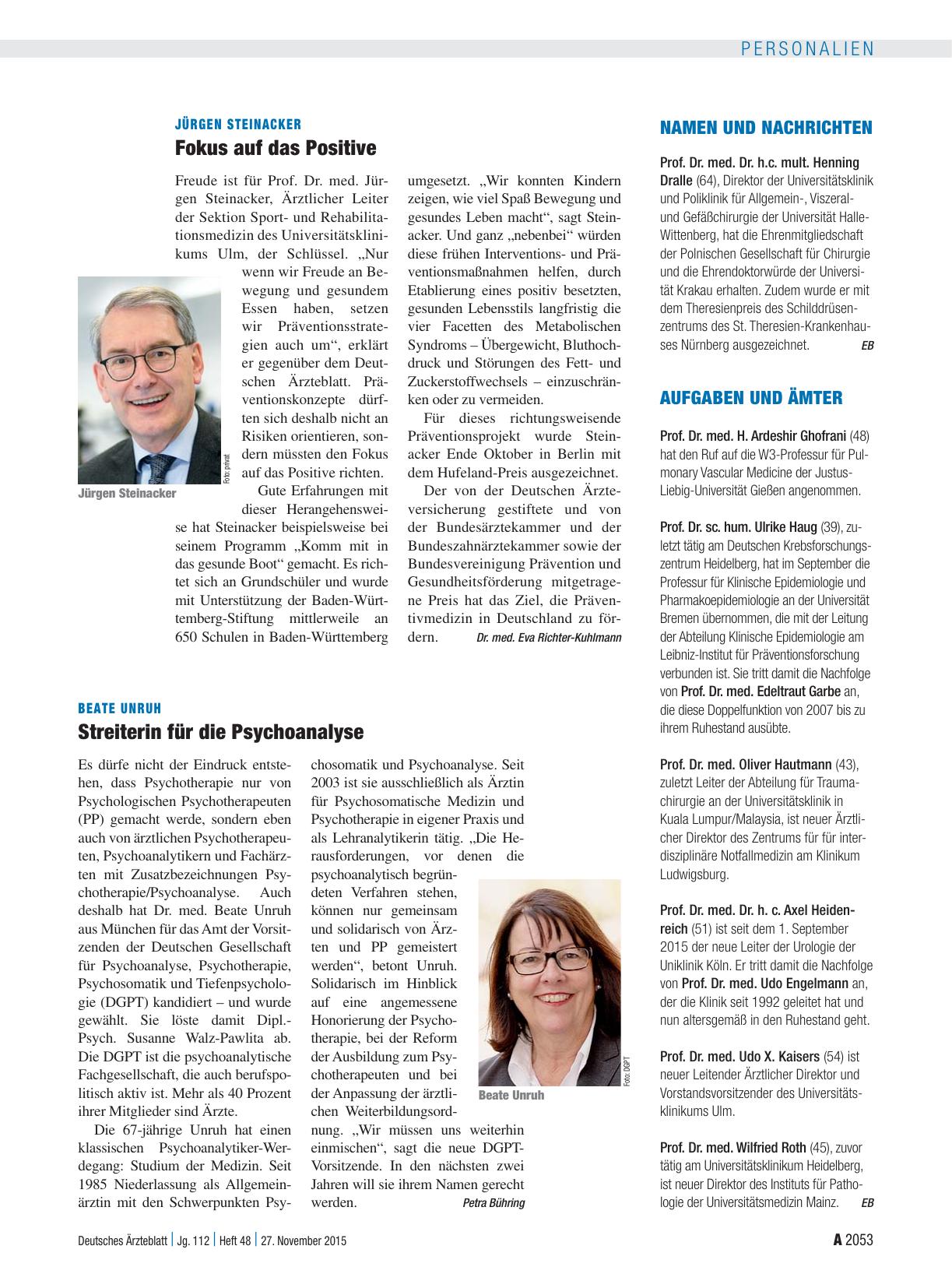 Vorschauseite 1: Namen und Nachrichten