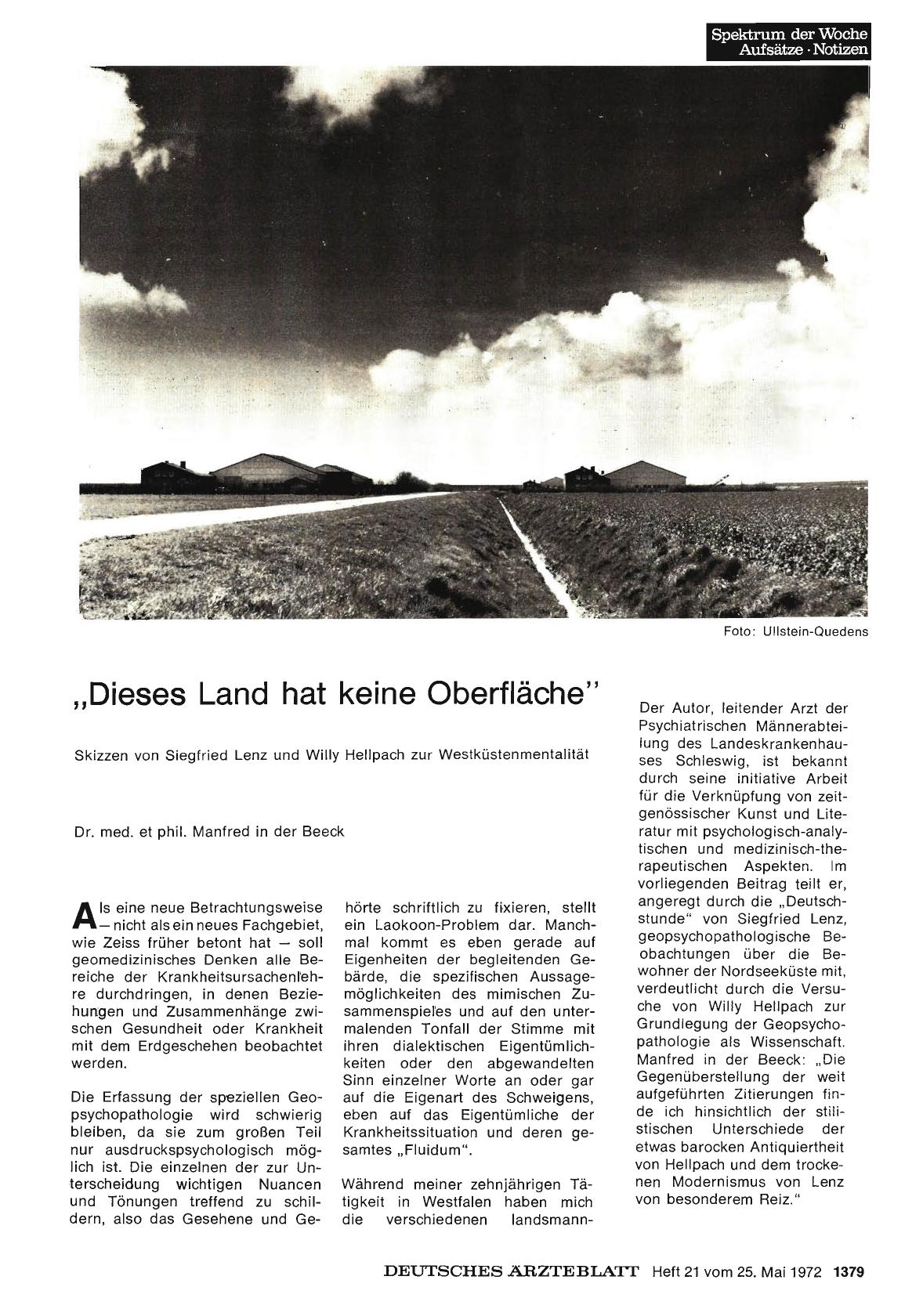 Vorschauseite 1: „Dieses Land hat keine Oberfläche”