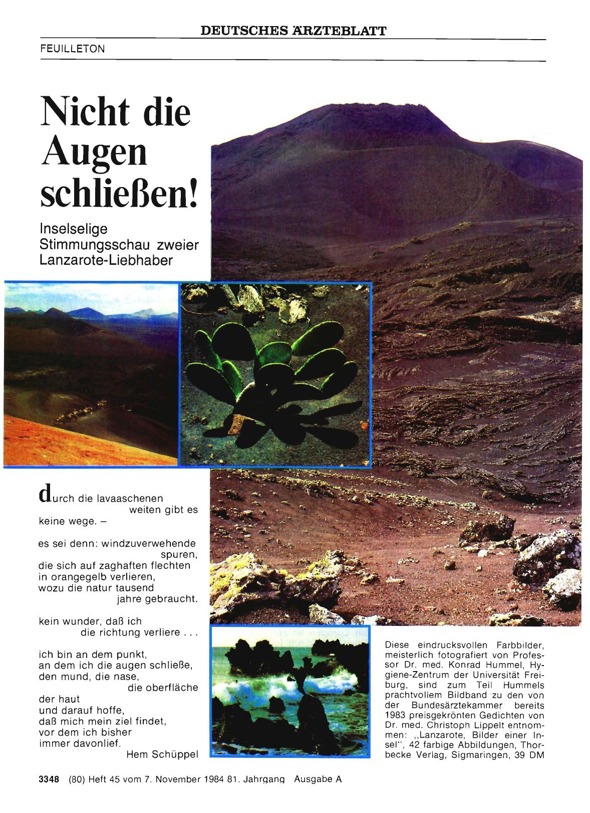 Vorschauseite 1: Nicht die Augen schließen! Inselselige Stimmungsschau zweier Lanzarote-Liebhaber