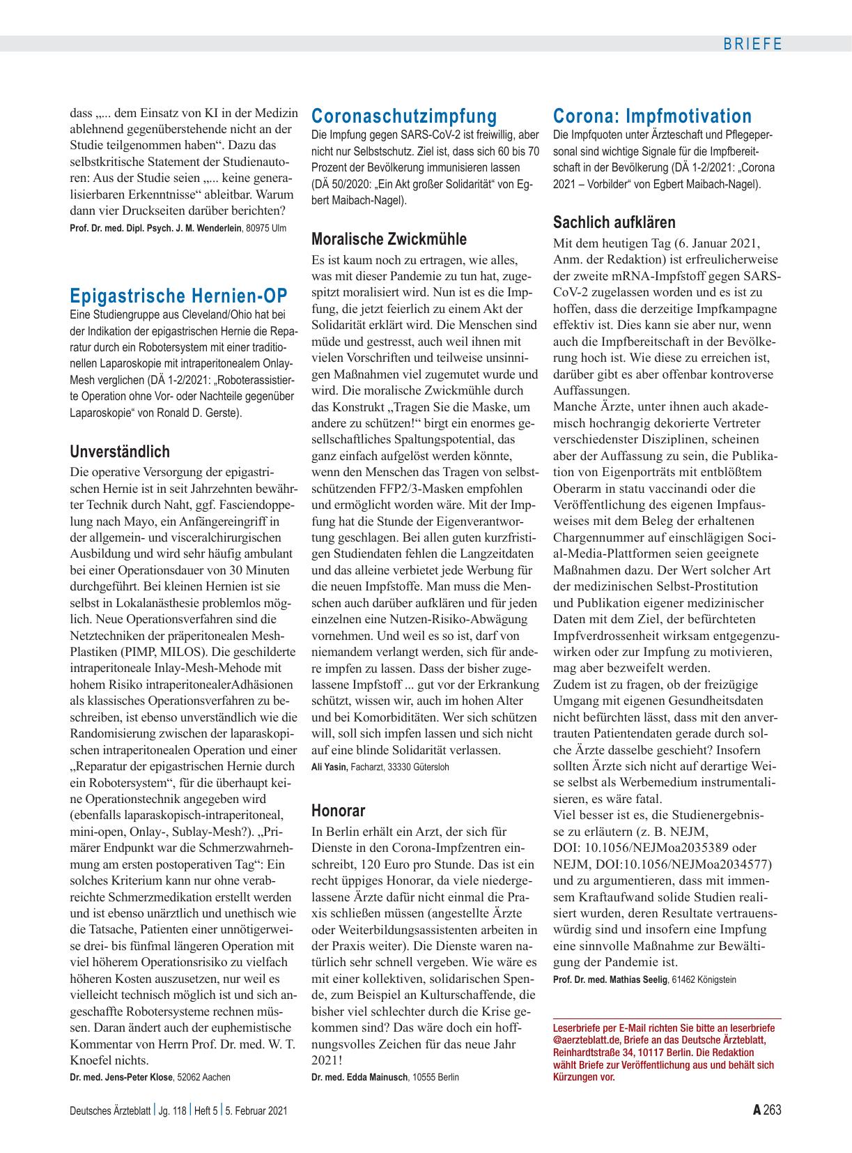 Vorschauseite 1: Epigastrische Hernien-OP: Unverständlich