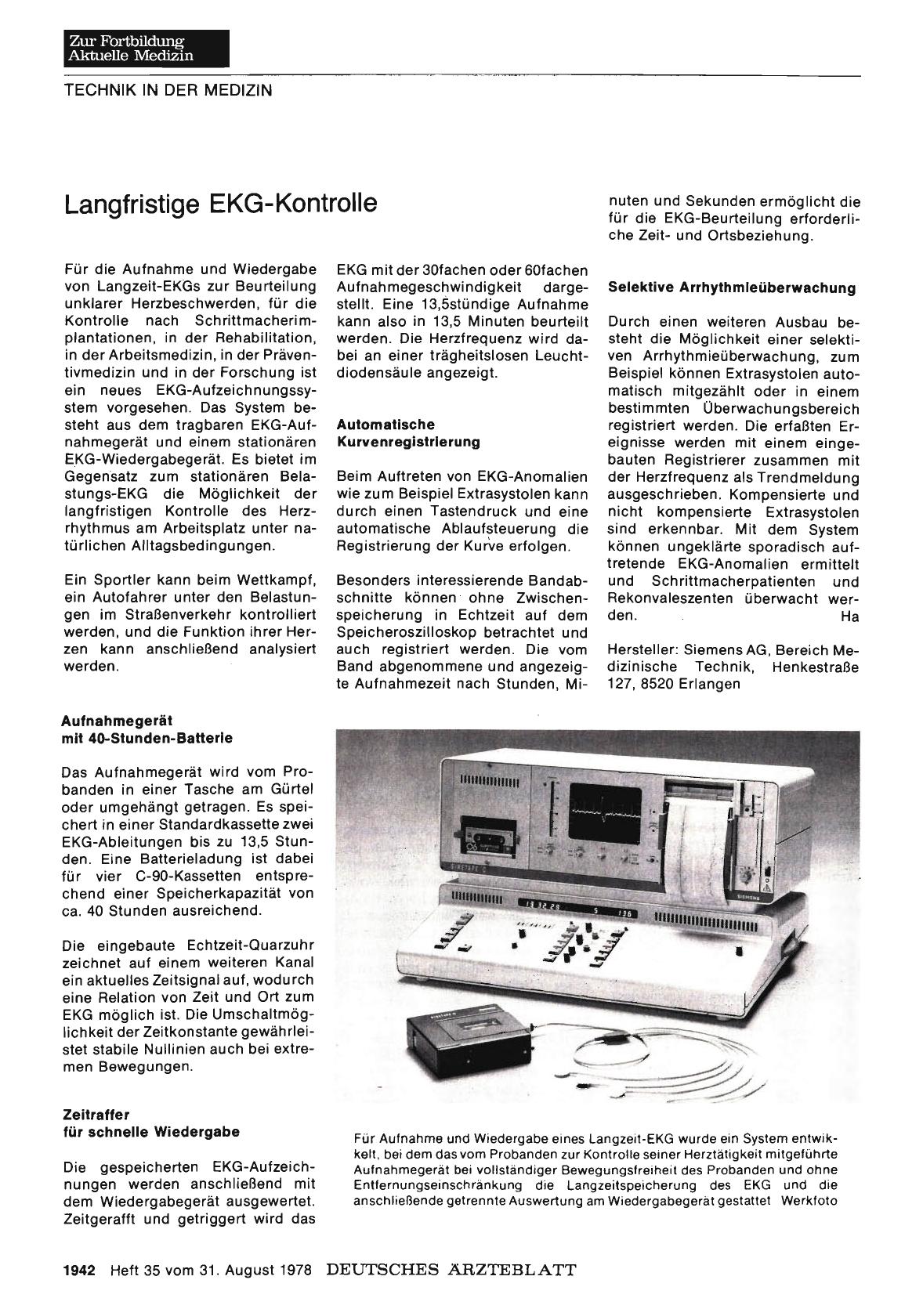 Vorschauseite 1: Langfristige EKG-Kontrolle