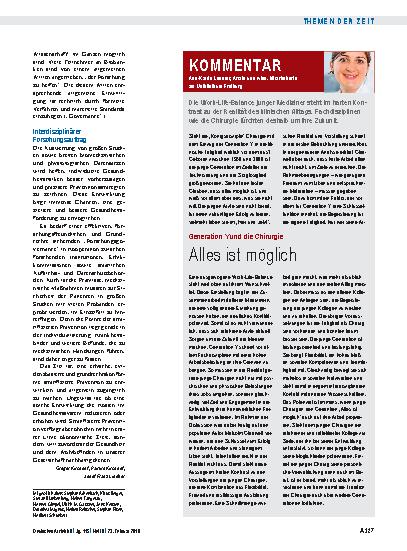 Vorschauseite 1: Generation Y und die Chirurgie: Alles ist möglich