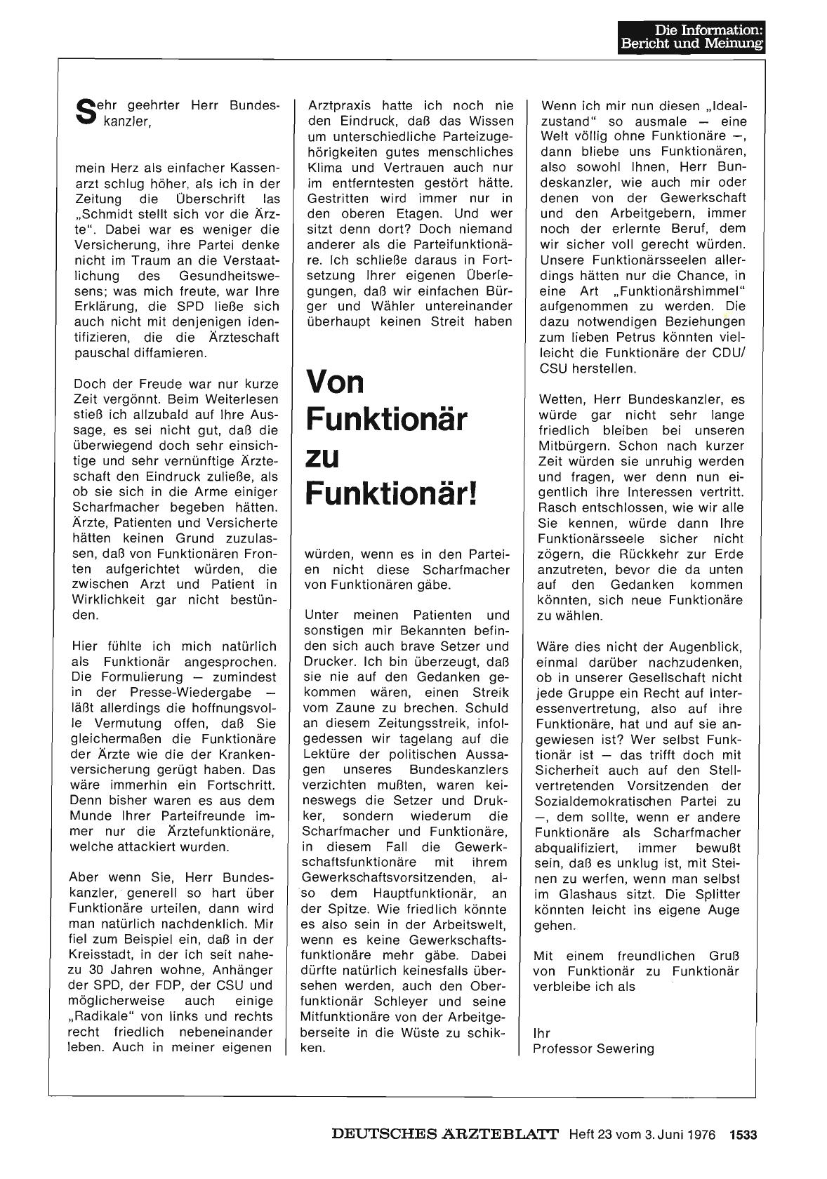 Vorschauseite 1: Von Funktionär zu Funktionär!