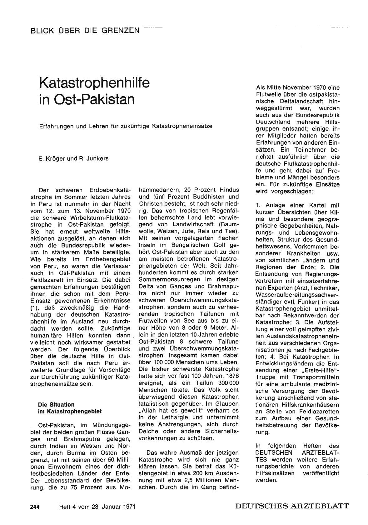 Vorschauseite 1: Katastrophenhilfe in Ost-Pakistan
