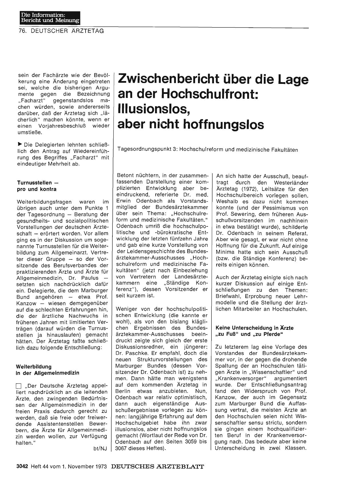 Vorschauseite 1: Zwischenbericht über die Lage an der Hochschulfront: Illusionslos, aber nicht hoffnungslos