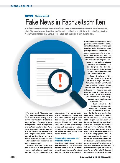 Vorschauseite 1: Studienrückrufe: Fake News in Fachzeitschriften