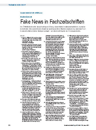 Vorschauseite 5: Studienrückrufe: Fake News in Fachzeitschriften