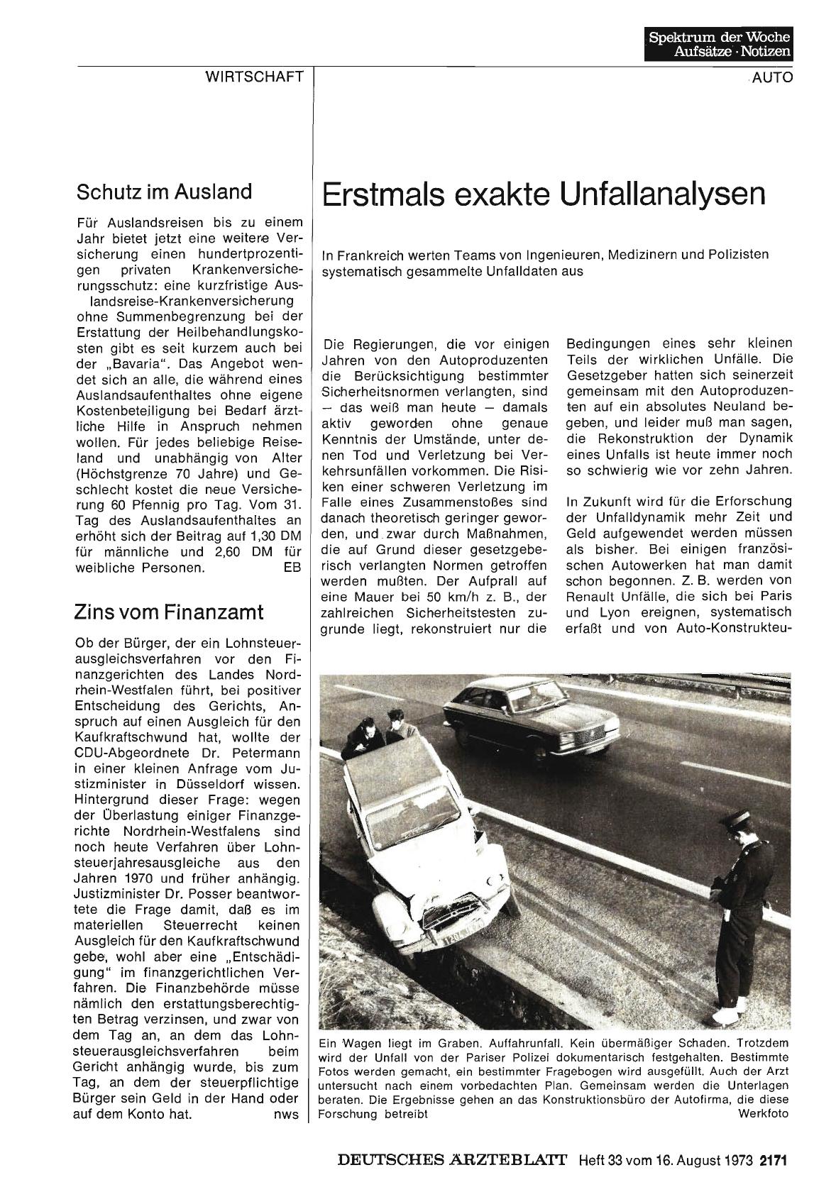 Vorschauseite 1: Erstmals exakte Unfallanalysen