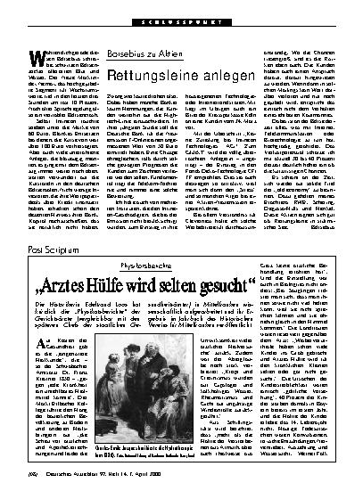 Vorschauseite 1: Börsebius zu Aktien: Rettungsleine anlegen