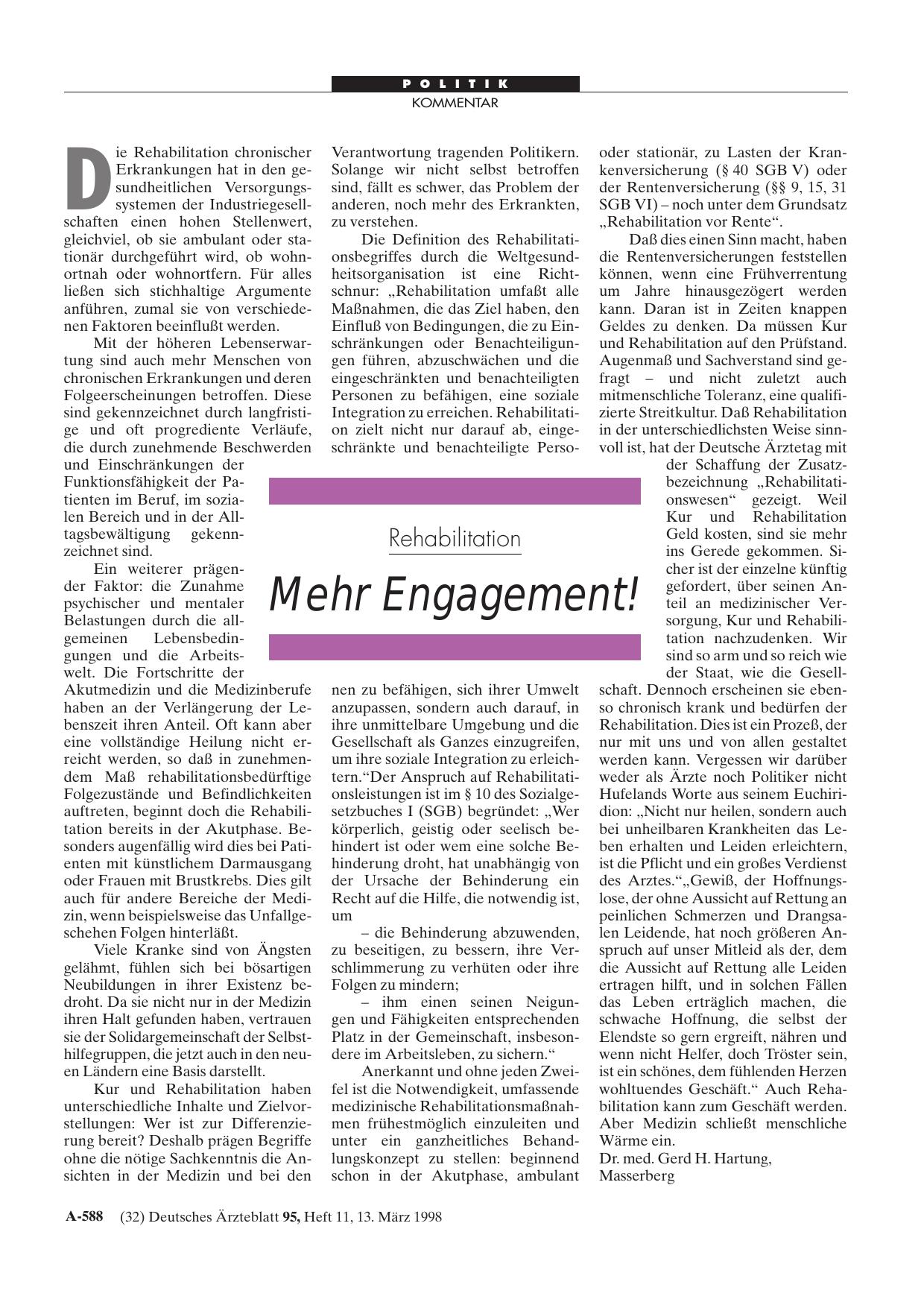 Vorschauseite 1: Rehabilitation: Mehr Engagement!