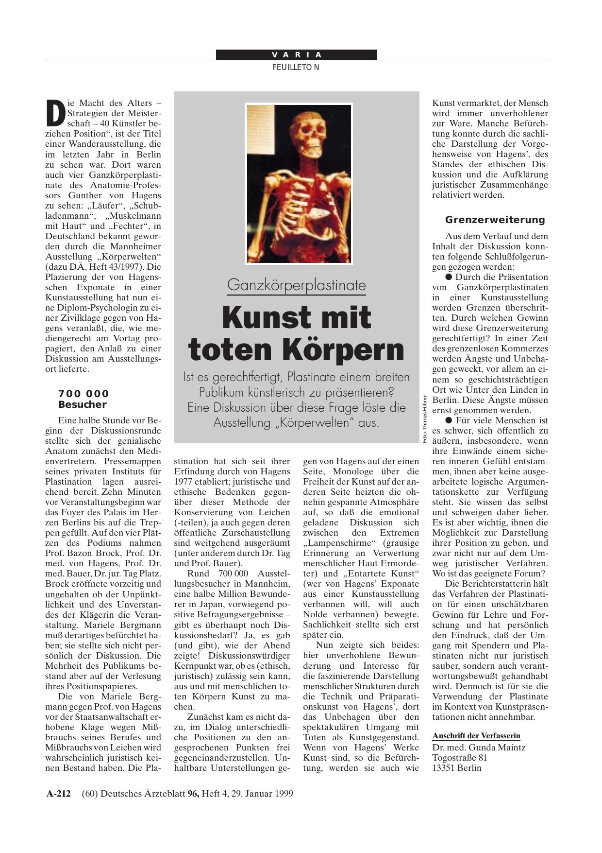 Vorschauseite 1: Ganzkörperplastinate: Kunst mit toten Körpern