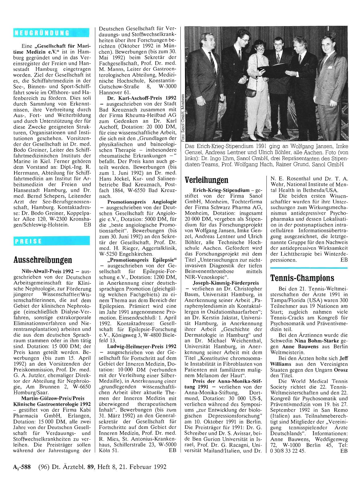 Vorschauseite 1: Ausschreibungen