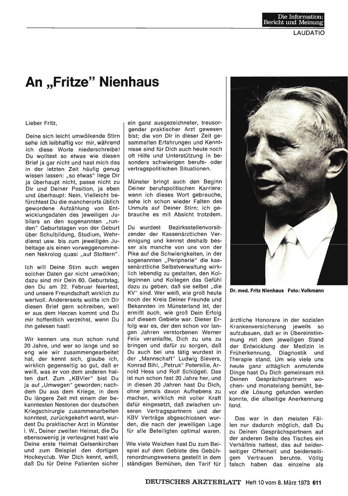 Vorschauseite 1: An „Fritze" Nienhaus