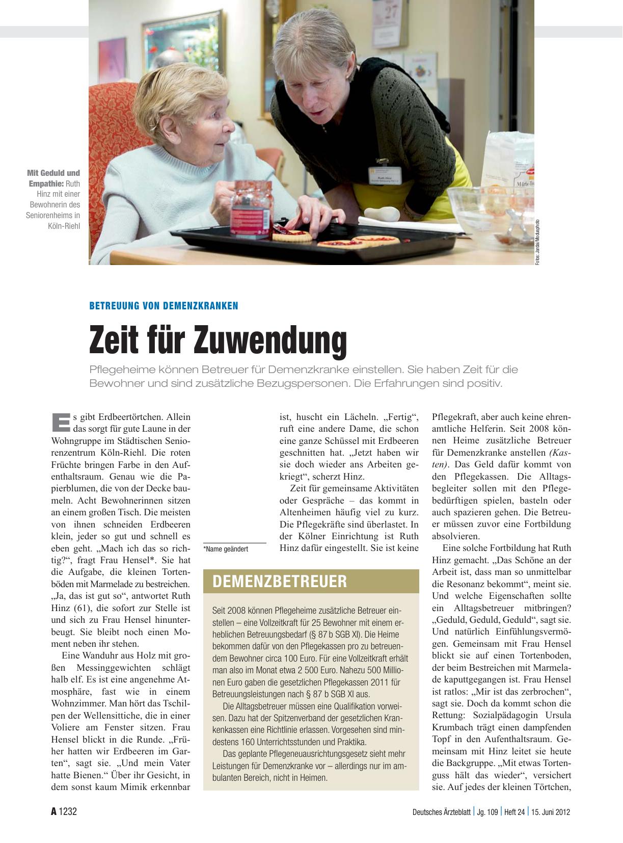 Vorschauseite 1: Betreuung von Demenzkranken: Zeit für Zuwendung