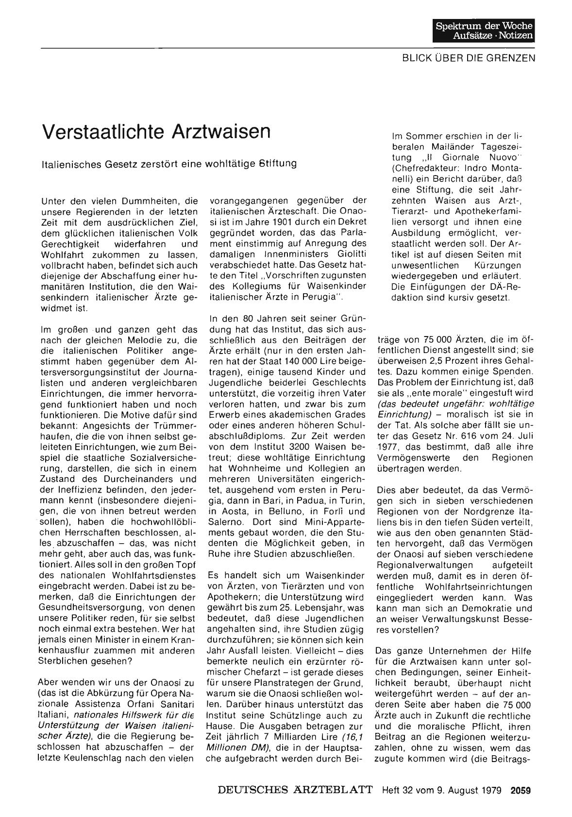 Vorschauseite 1: Verstaatlichte Arztwaisen