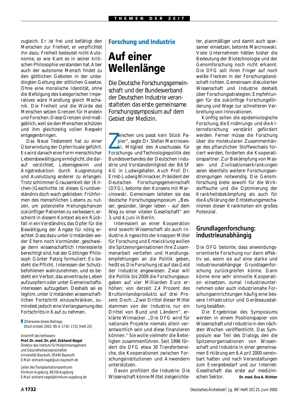 Vorschauseite 1: Forschung und Industrie: Auf einer Wellenlänge