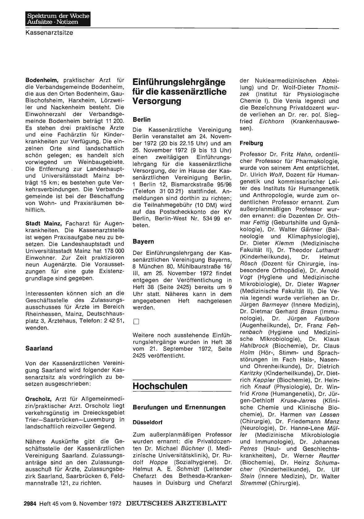 Vorschauseite 1: Einführungslehrgänge für die kassenärztliche Versorgung