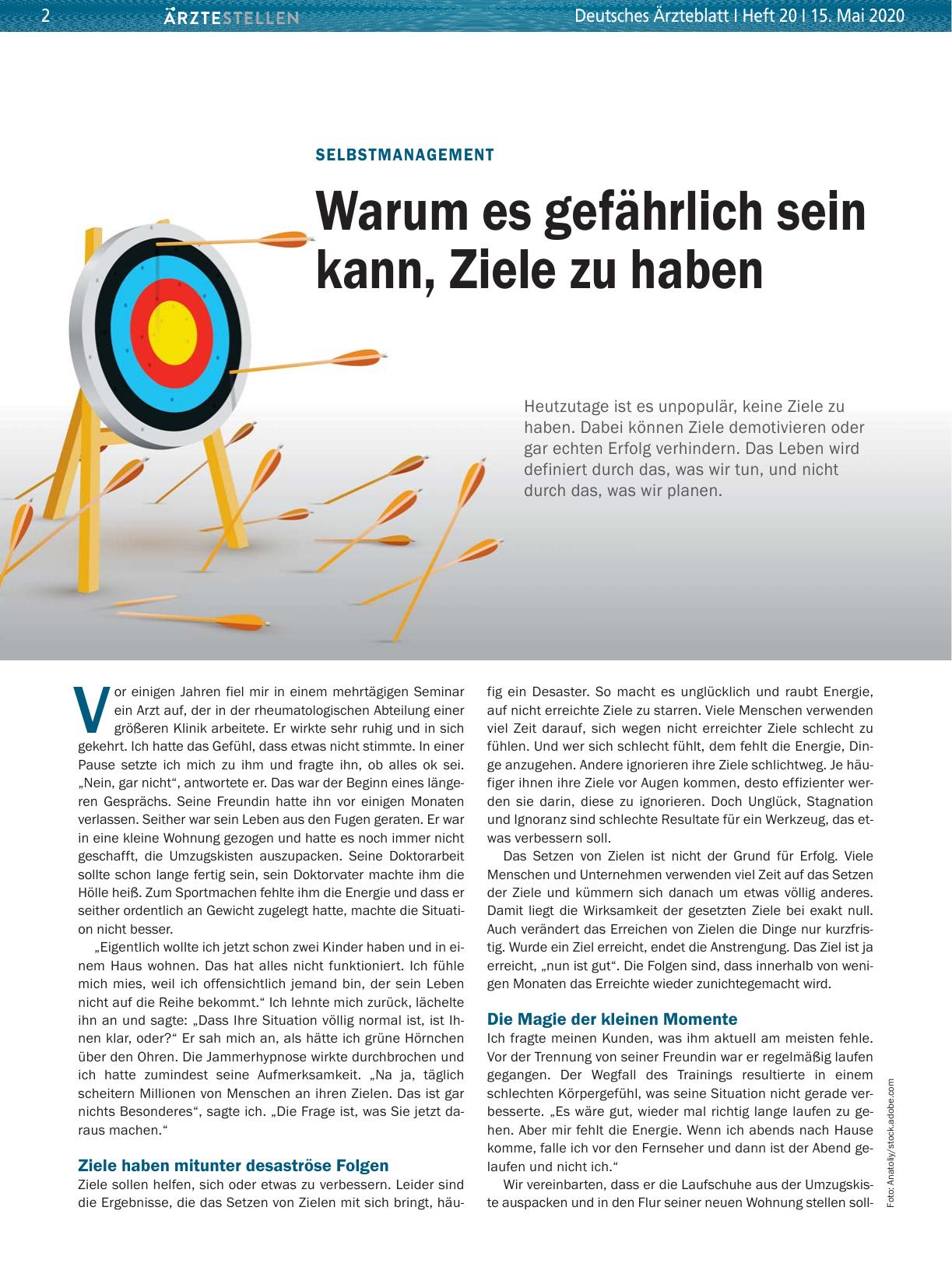 Vorschauseite 1: Selbstmanagement: Warum es gefährlich sein kann, Ziele zu haben