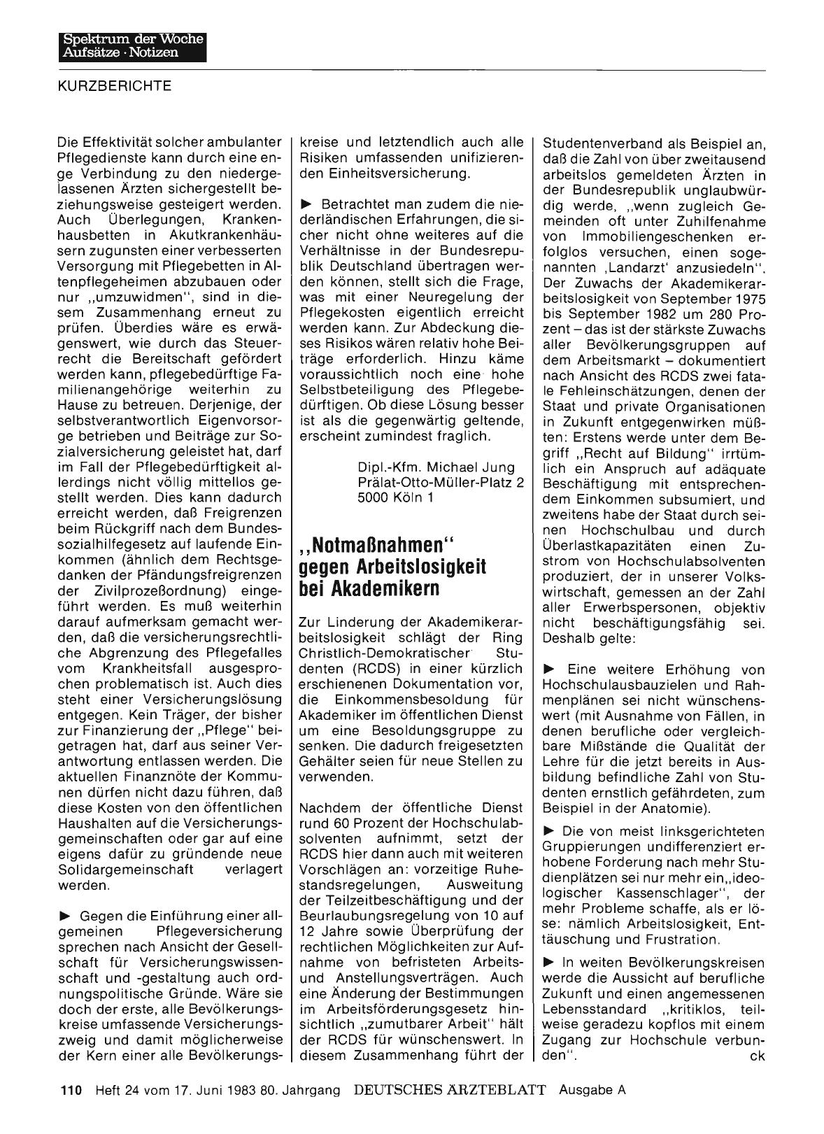 Vorschauseite 1: „Notmaßnahmen„ gegen Arbeitslosigkeit bei Akademikern