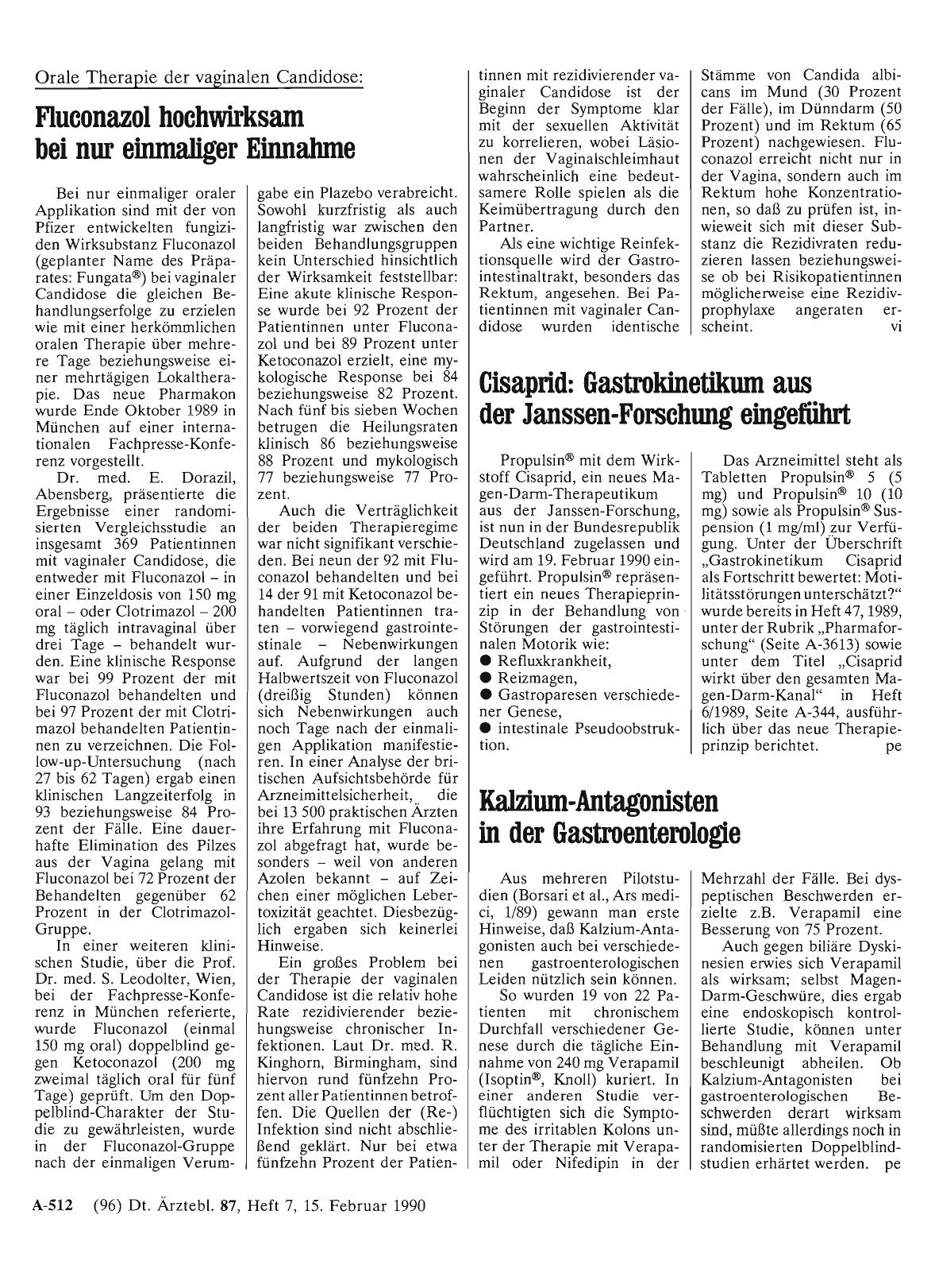 Vorschauseite 1: Kalzium-Antagonisten in der Gastroenterologie
