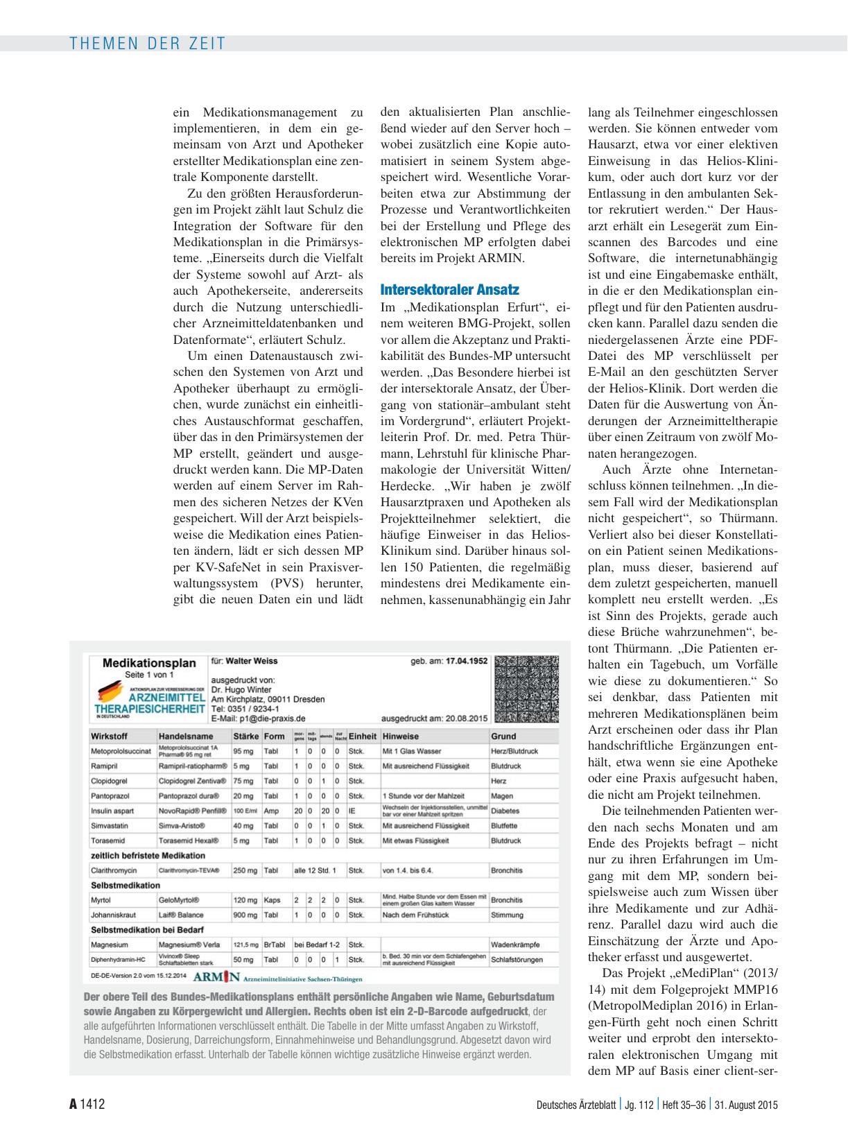 Vorschauseite 3: Arzneimitteltherapie: Medikationsplan für mehr Sicherheit