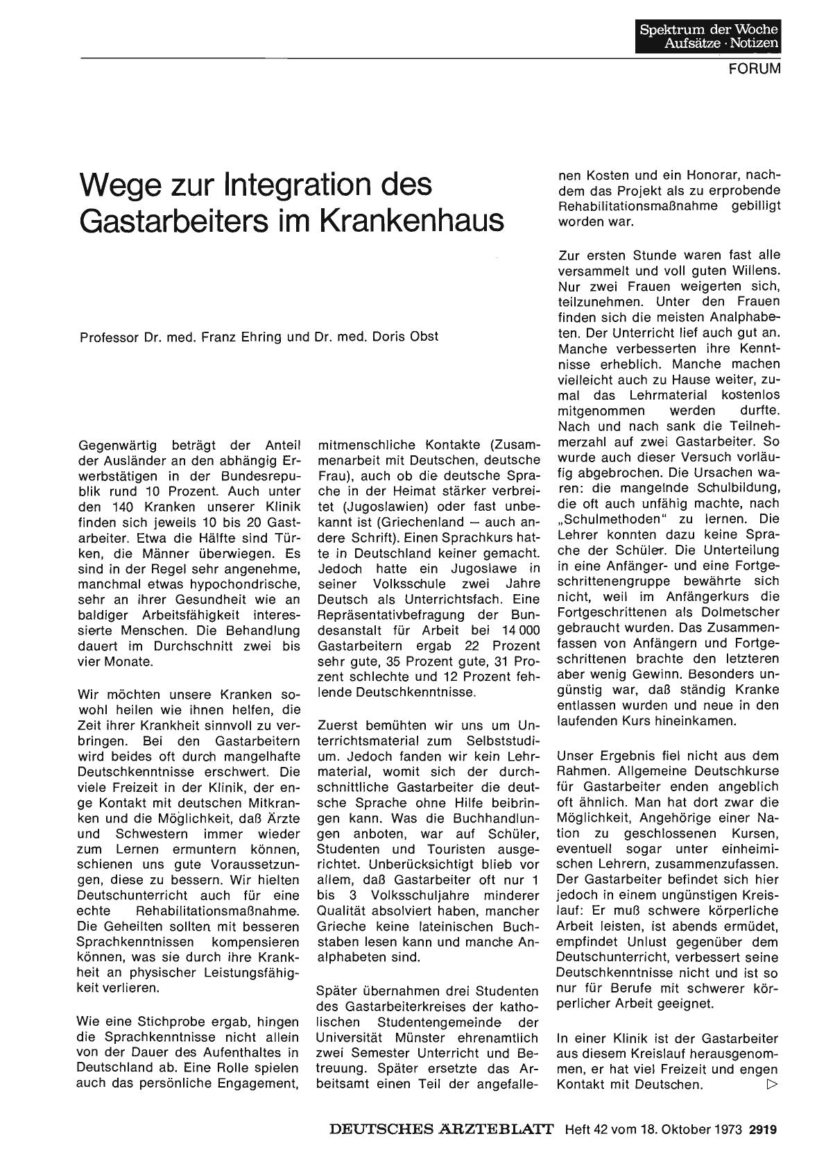 Vorschauseite 1: Wege zur Integration des Gastarbeiters im Krankenhaus