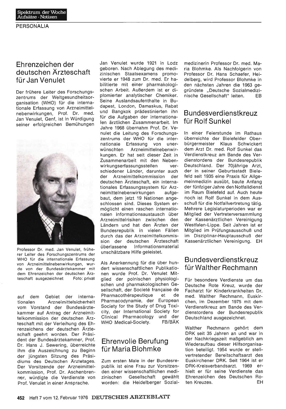 Vorschauseite 1: Ehrenvolle Berufung für Maria Blohmke