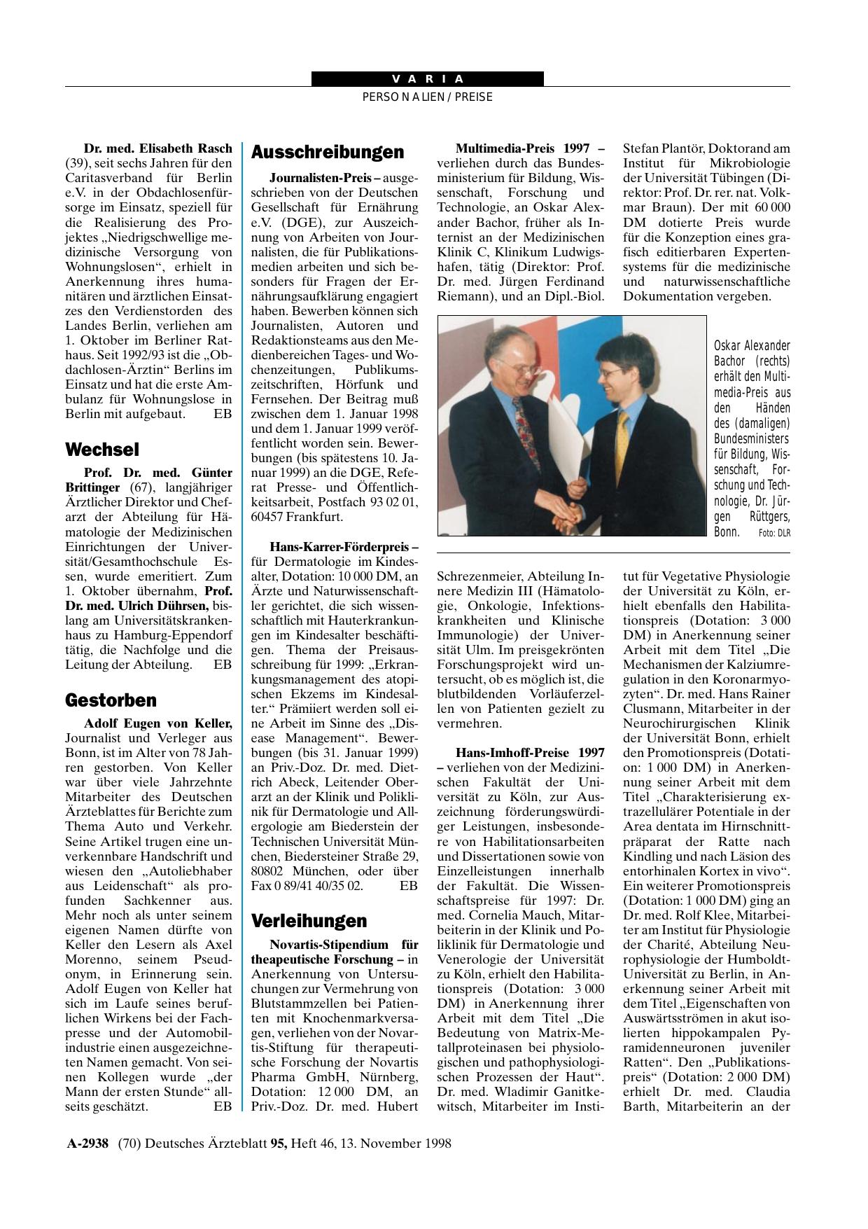 Vorschauseite 1: Ausschreibungen