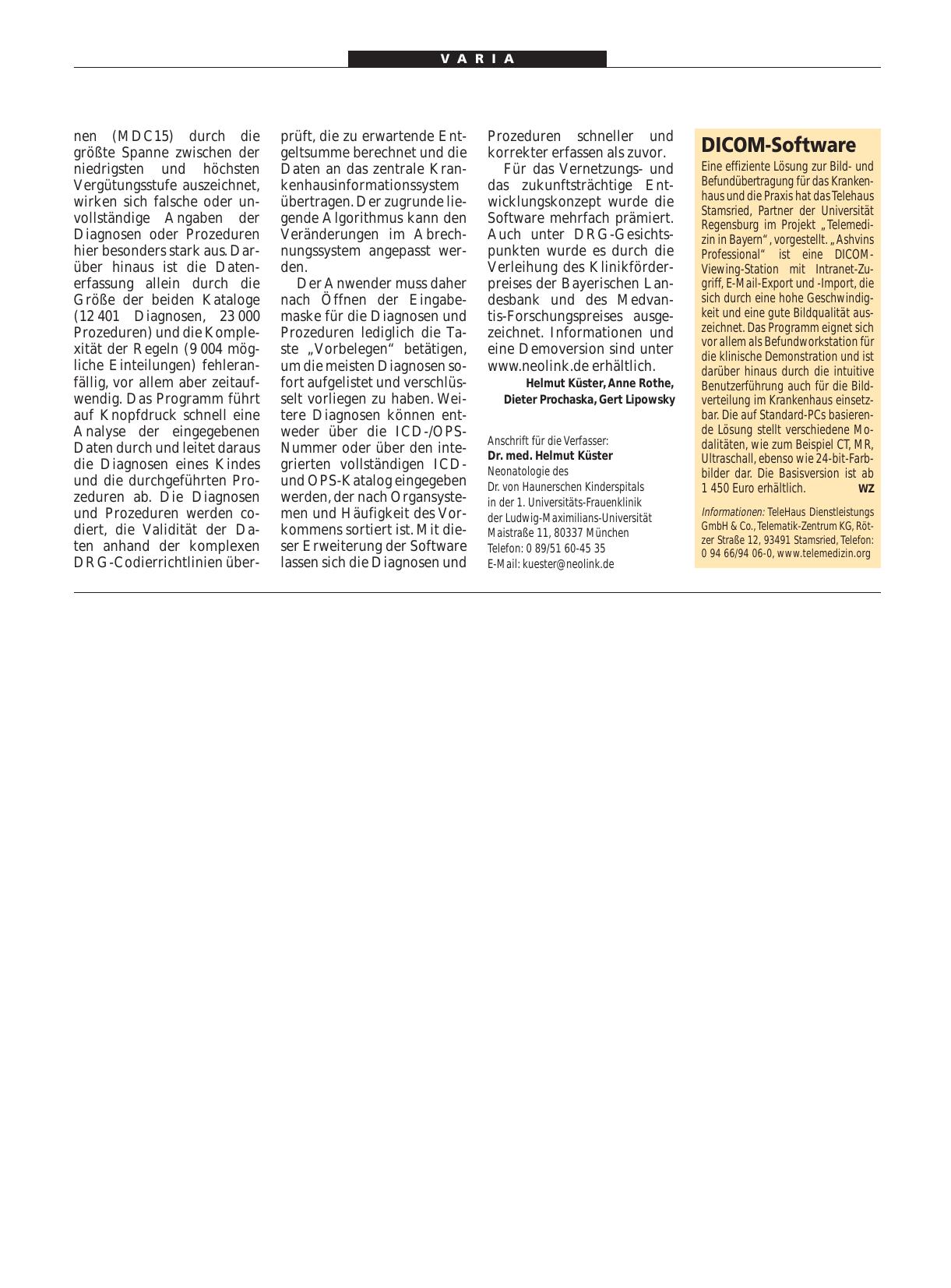 Vorschauseite 1: DICOM-Software