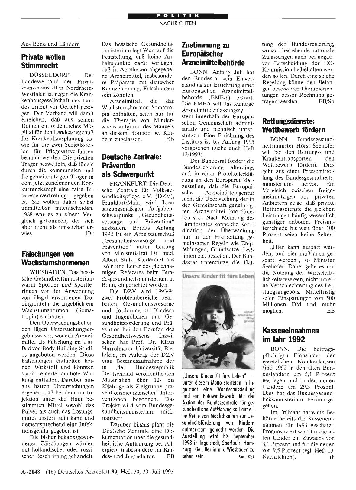Vorschauseite 1: Deutsche Zentrale: Prävention als Schwerpunkt