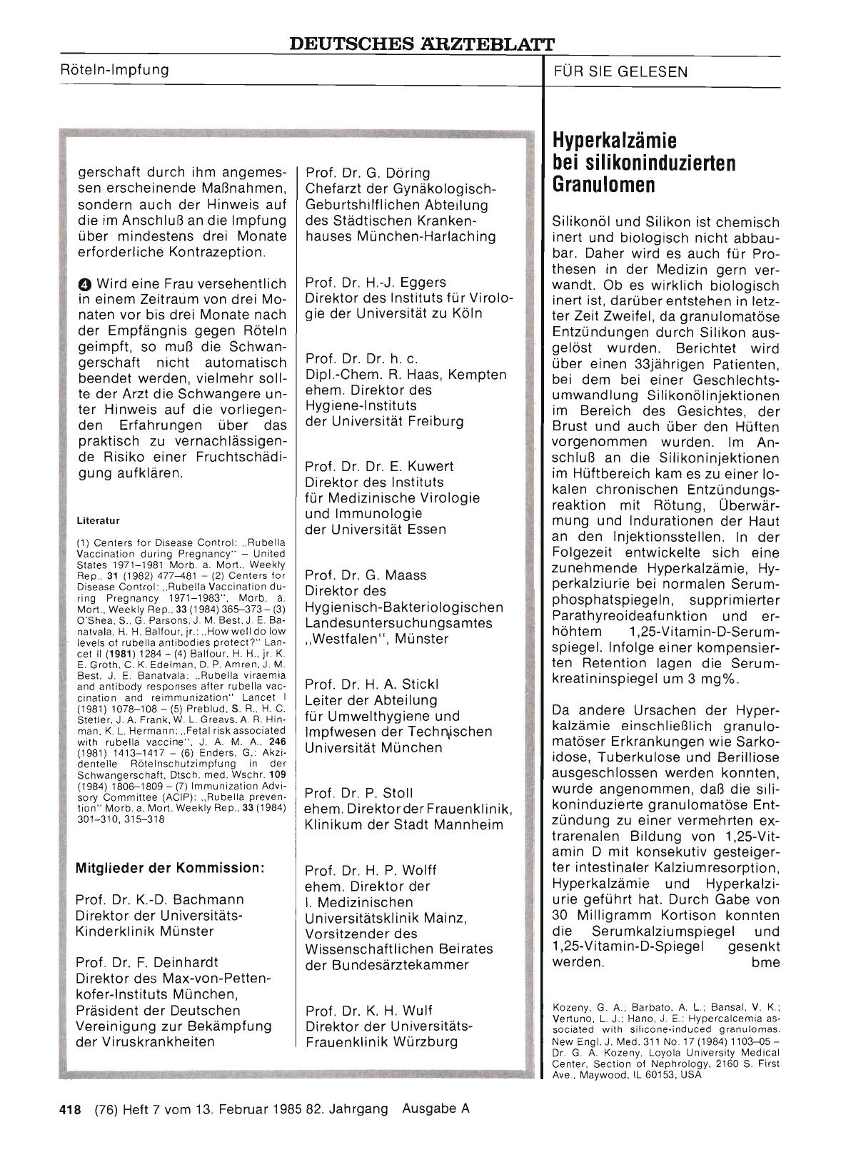 Vorschauseite 1: Hyperkalzämie bei silikoninduzierten Granulomen