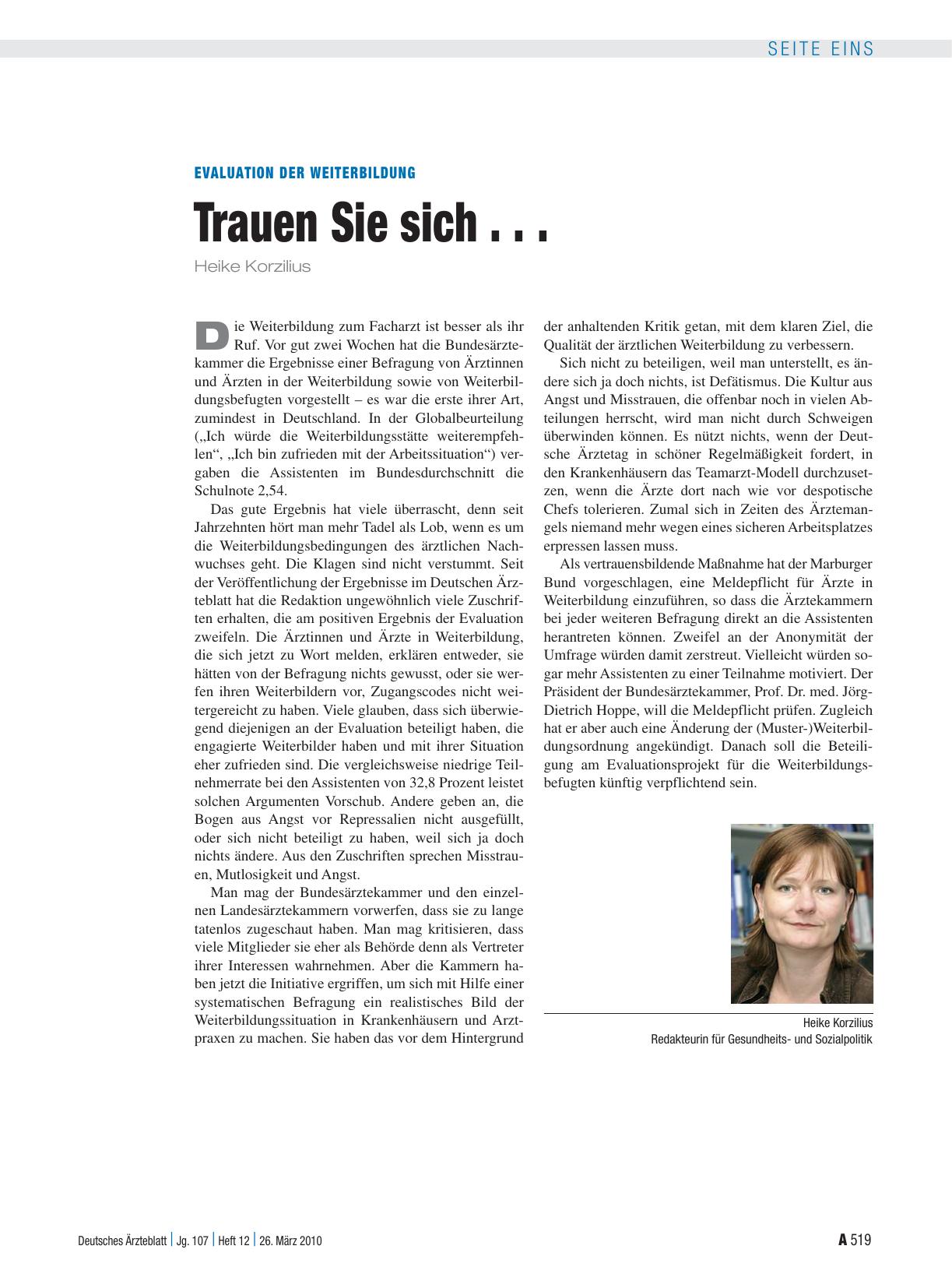 Vorschauseite 1: Evaluation der Weiterbildung: Trauen Sie sich. ..