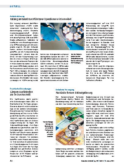 Vorschauseite 1: Ambulante Versorgung: Fachärzte fordern Entbudgetierung