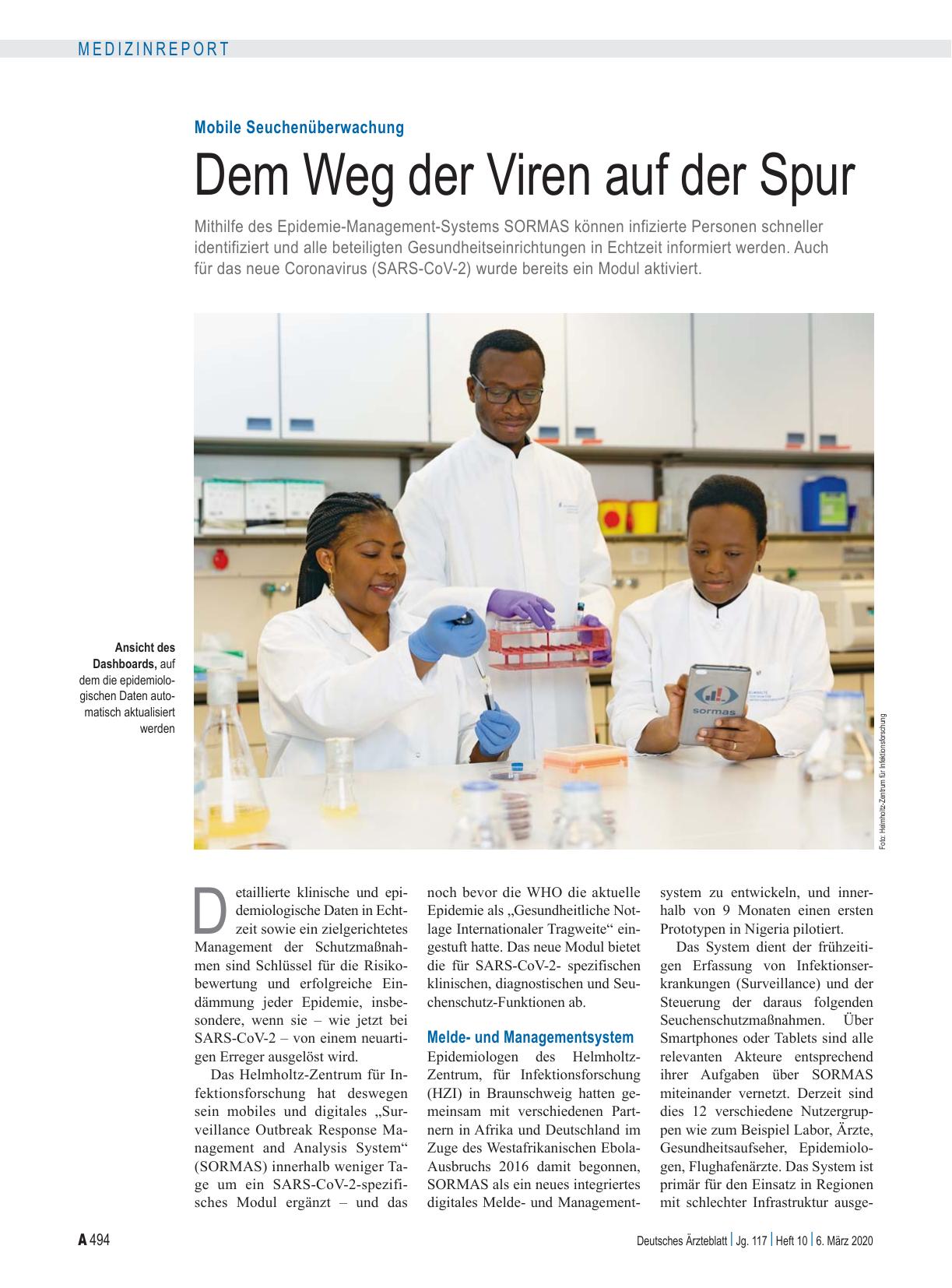 Vorschauseite 1: Mobile Seuchenüberwachung: Dem Weg der Viren auf der Spur