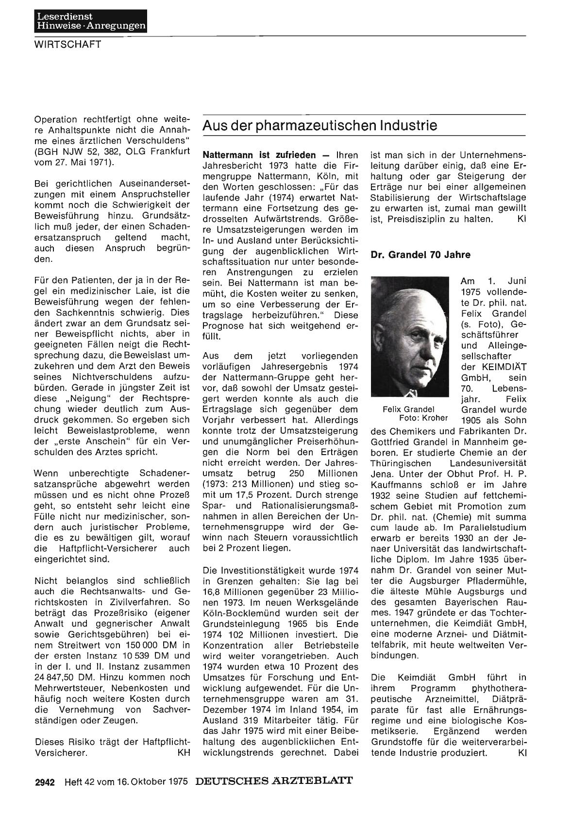 Vorschauseite 1: Aus der pharmazeutischen Industrie