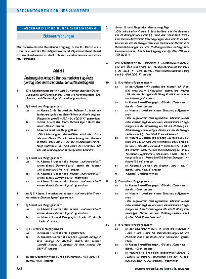 Vorschauseite 1: Änderung der Anlage 6 Bundesmantelvertrag-Ärzte (Vertrag über den Datenaustausch auf Datenträgern)