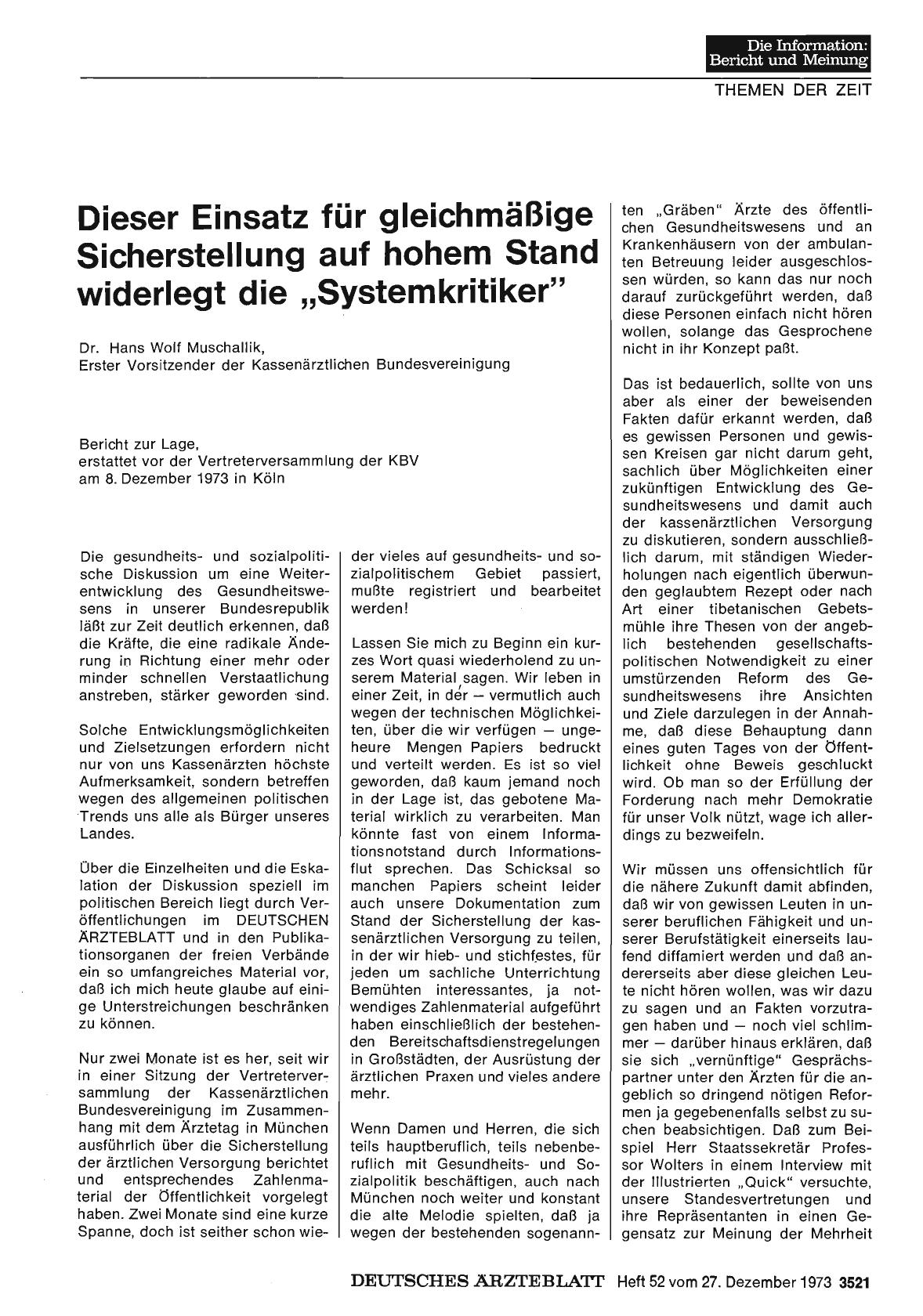Vorschauseite 1: Dieser Einsatz für gleichmäßige Sicherstellung auf hohem Stand widerlegt die „Systemkritiker"