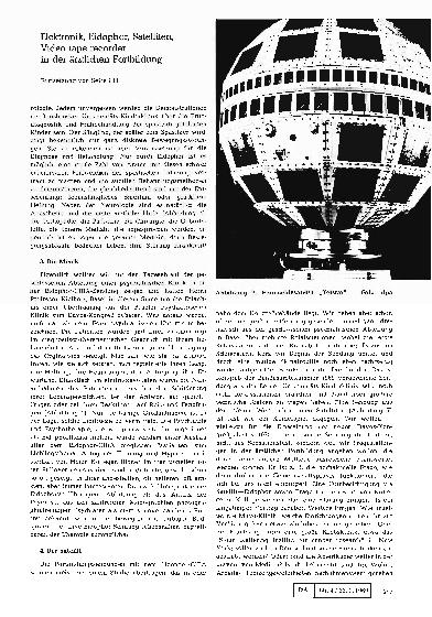 Vorschauseite 1: Elektronik, Eidophor, Satelliten, Video tape recorder in der ärztlichen Fortbildung (II)