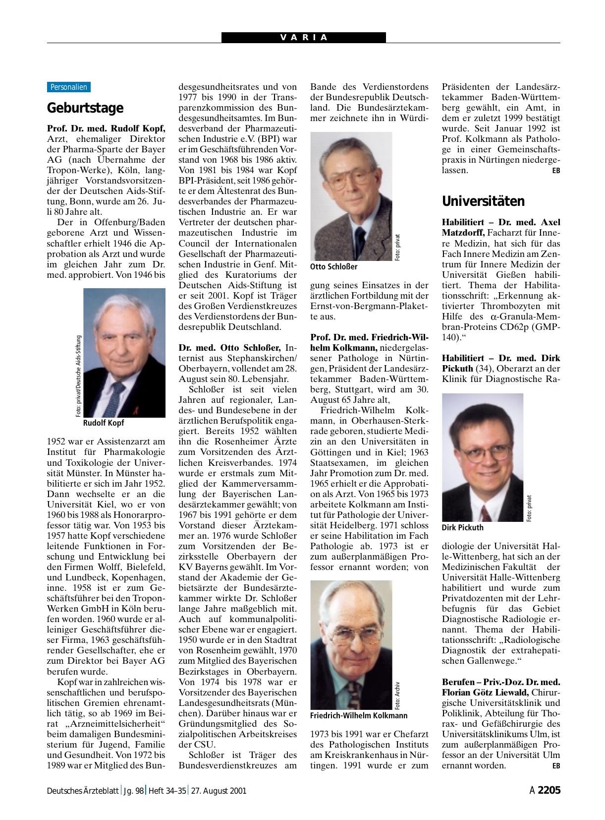 Vorschauseite 1: Geburtstage