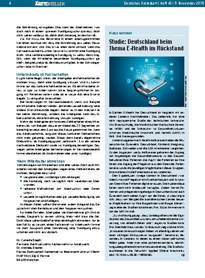 Vorschauseite 1: Studie: Deutschland beim Thema E-Health im Rückstand