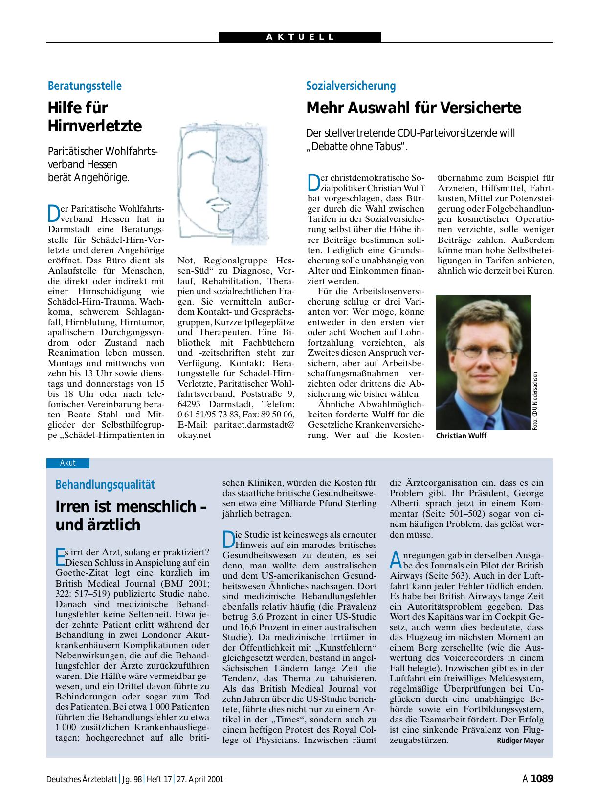 Vorschauseite 1: Sozialversicherung: Mehr Auswahl für Versicherte