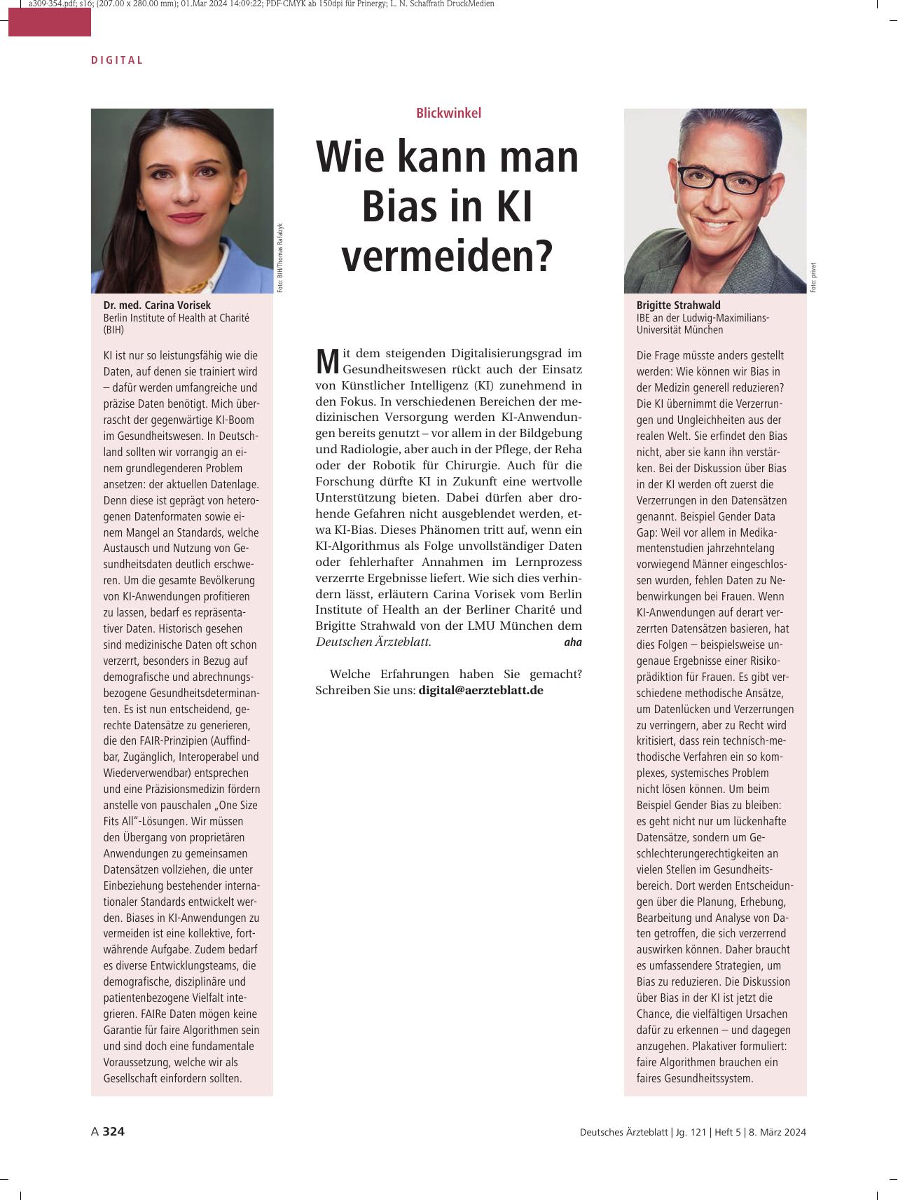 Vorschauseite 1: Blickwinkel: Wie kann man Bias in KI vermeiden?