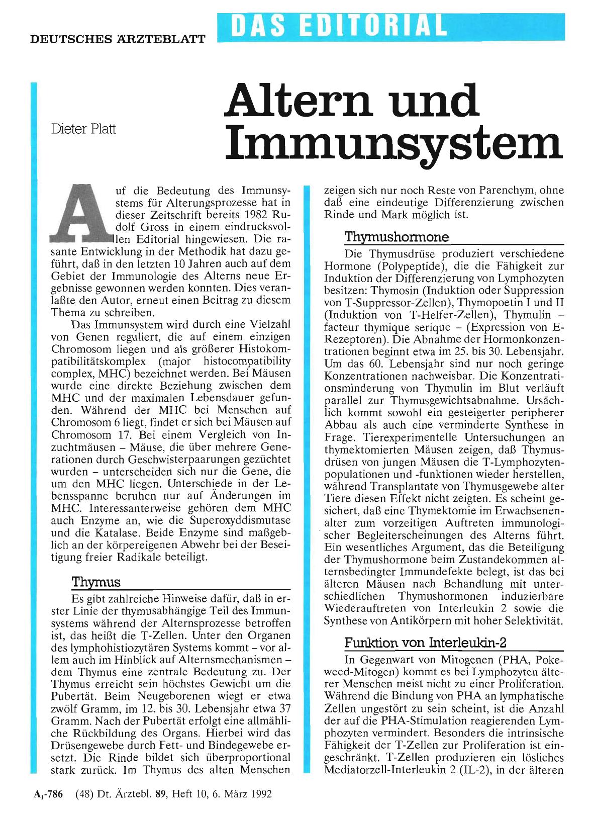 Vorschauseite 1: Altern und Immunsystem