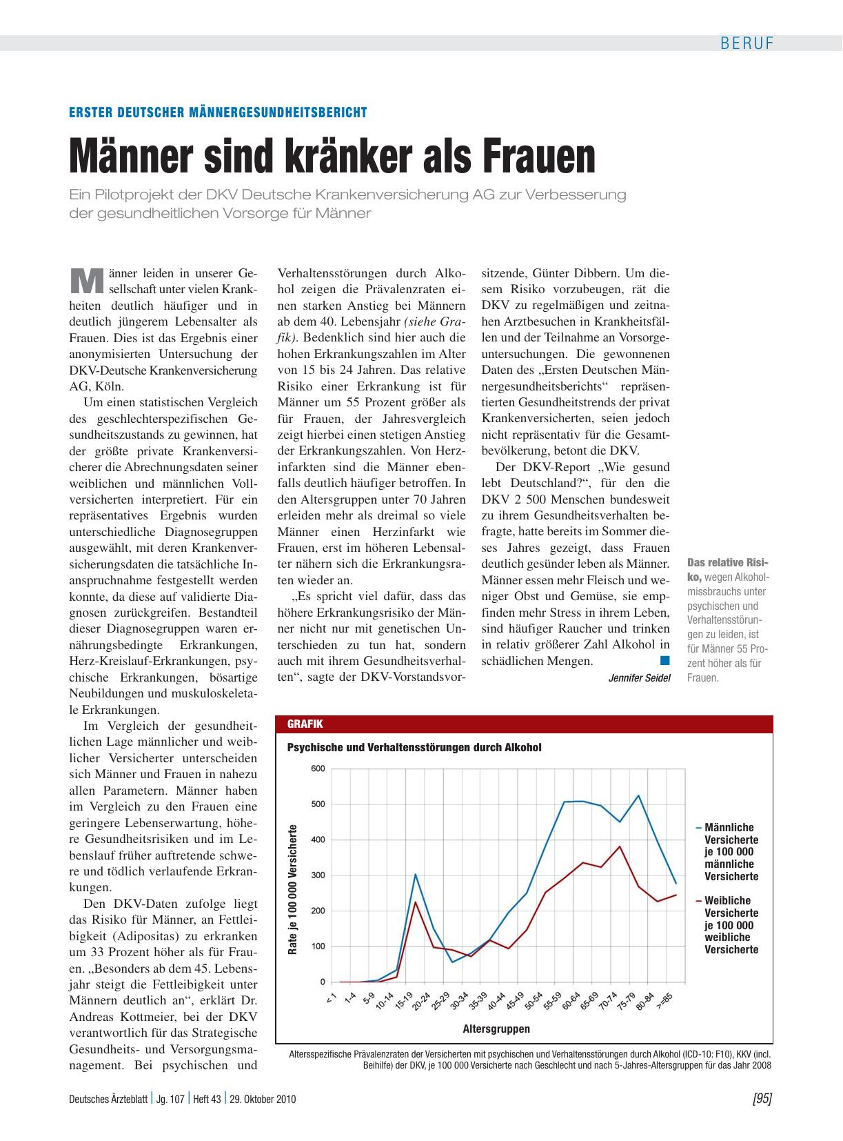 Vorschauseite 1: Erster deutscher Männergesundheitsbericht: Männer sind kränker als Frauen