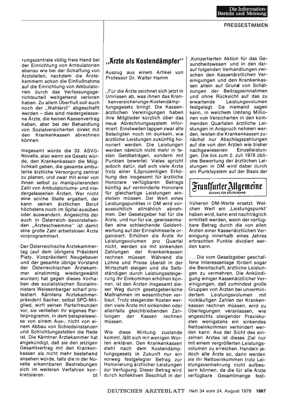 Vorschauseite 1: „Ärzte als Kostendämpfer“
