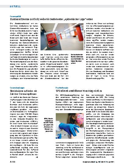 Vorschauseite 1: Coronapolitik: Bundesnotbremse soll trotz weiterhin bestehender „epidemischer Lage“ enden