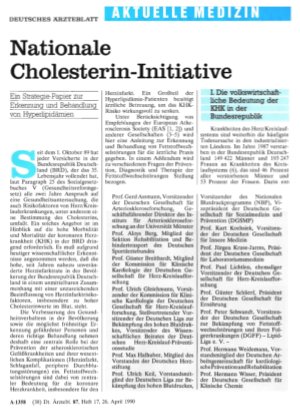 Vorschauseite 1: Nationale Cholesterin-Initiative